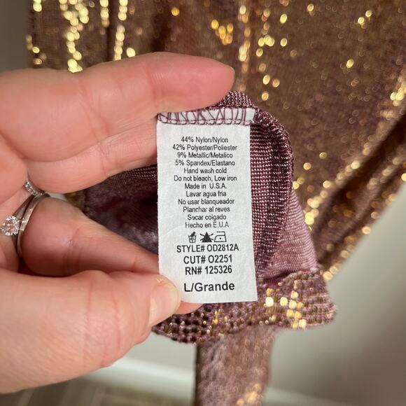 Fashion Nova Rose Gold Strapless Knee Length Dress Size Large - Picture 5 of 6